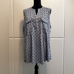 Ava & Grace Diamond Patterned Sleeveless Blouse